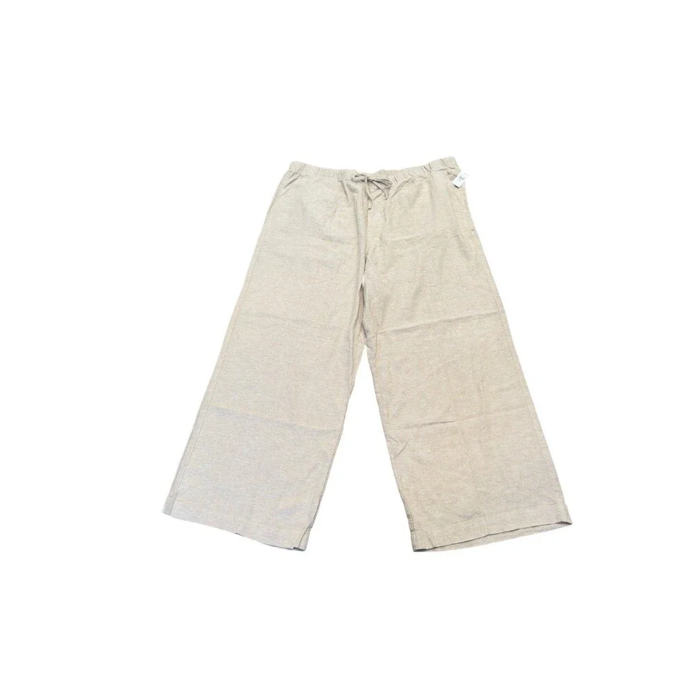 NWT Gap Linen Flax Wide Leg Pull On Pants Women's XL coastal summer pants - Picture 2 of 15